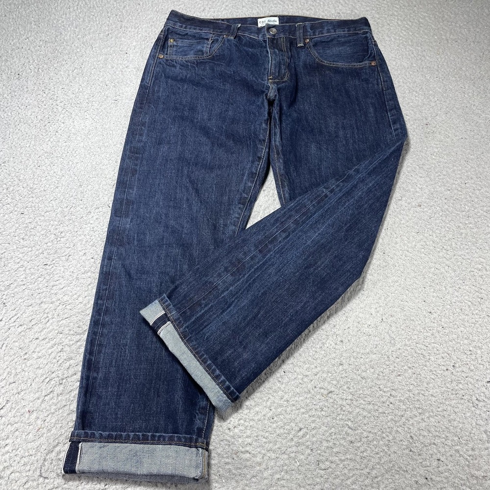 C.O.F Studio M2 Regular Jeans Mens 36x28 Blue Raw Selvedge Candiani Denim Italy